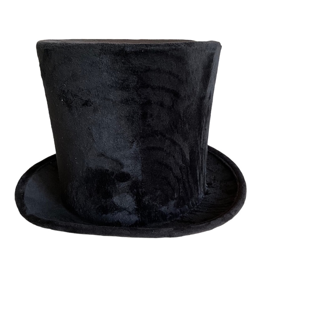 Black Top Hat faux suede  Magic Halloween novelty